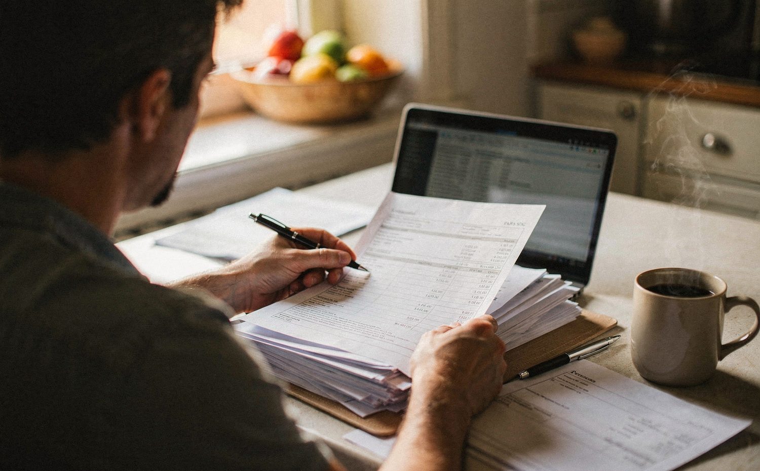 A small business owner reviewing their accounts