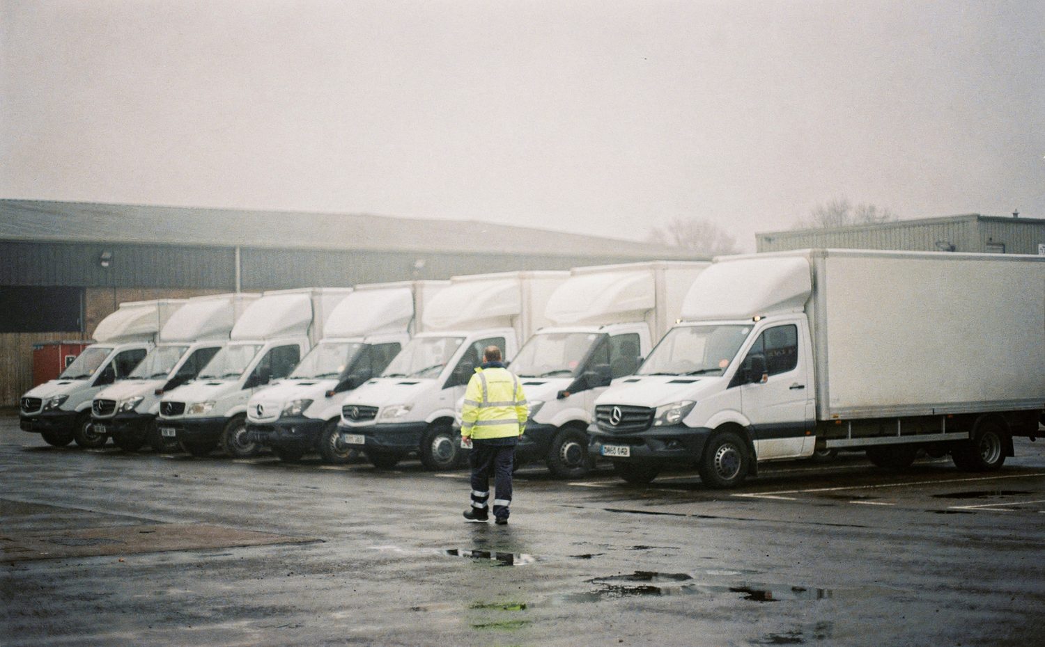 A wide view of a UK delivery depot